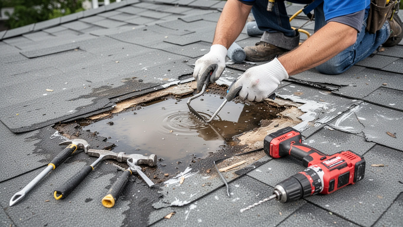 Roof Leak Water Damage Repair